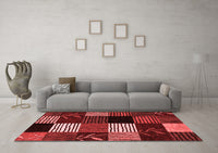 Machine Washable Abstract Red Modern Rug, wshabs4220red