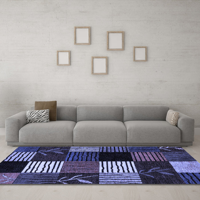 Machine Washable Abstract Blue Modern Rug in a Living Room, wshabs4220blu