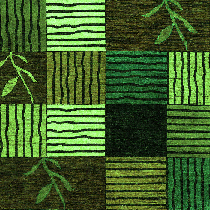 Abstract Green Modern Rug, abs4220grn