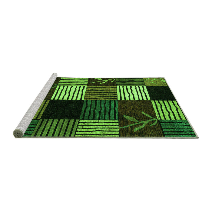 Sideview of Machine Washable Abstract Green Modern Area Rugs, wshabs4220grn