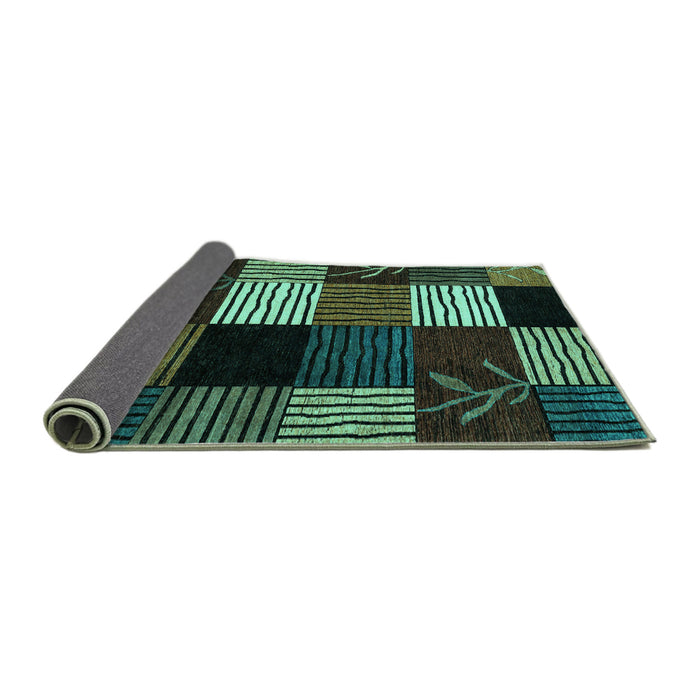Sideview of Abstract Turquoise Modern Rug, abs4220turq