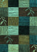 Machine Washable Abstract Turquoise Modern Area Rugs, wshabs4220turq