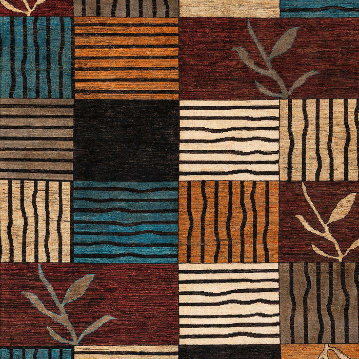 Machine Washable Abstract Night Red Rug, wshabs4220