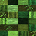 Square Machine Washable Abstract Green Modern Area Rugs, wshabs4220grn