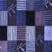 Square Abstract Blue Modern Rug, abs4220blu