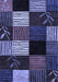 Abstract Blue Modern Rug, abs4220blu