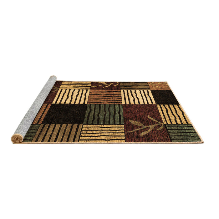 Sideview of Machine Washable Abstract Brown Modern Rug, wshabs4220brn