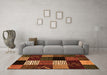 Machine Washable Abstract Orange Modern Area Rugs in a Living Room, wshabs4220org