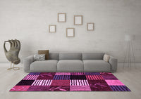 Machine Washable Abstract Pink Modern Rug, wshabs4220pnk