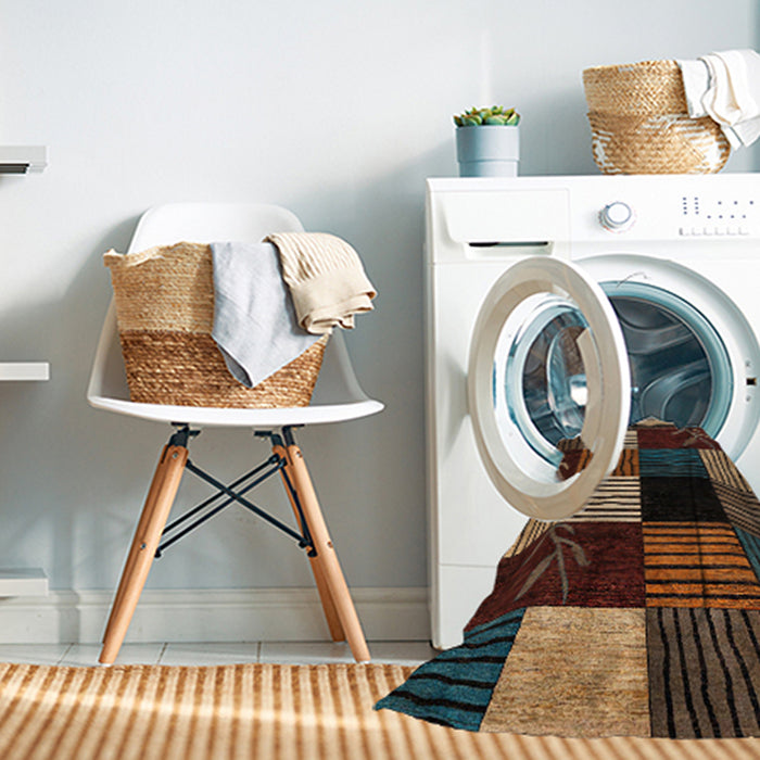 Machine Washable Abstract Night Red Rug in a Washing Machine, wshabs4220