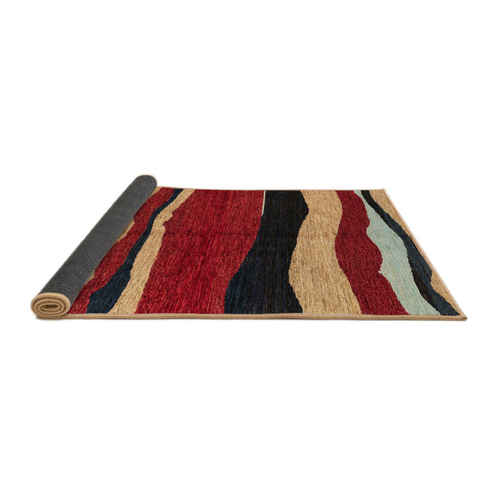 Sideview of Abstract Orange Brown Modern Rug, abs4221
