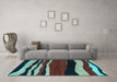 Machine Washable Abstract Light Blue Modern Rug in a Living Room, wshabs4221lblu