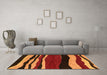 Machine Washable Abstract Orange Modern Area Rugs in a Living Room, wshabs4221org