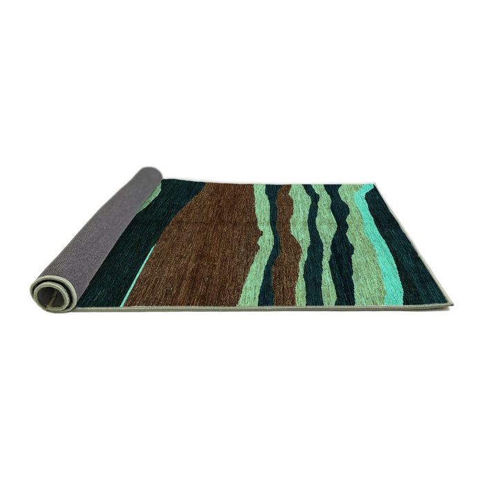 Sideview of Abstract Turquoise Modern Rug, abs4221turq