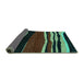 Sideview of Abstract Turquoise Modern Rug, abs4221turq