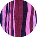 Round Abstract Purple Modern Rug, abs4221pur