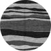 Round Machine Washable Abstract Gray Modern Rug, wshabs4221gry