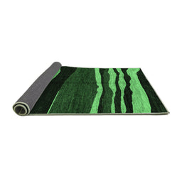 Sideview of Abstract Emerald Green Modern Rug, abs4221emgrn