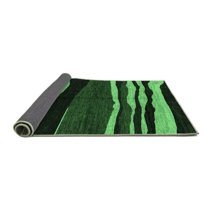 Sideview of Abstract Emerald Green Modern Rug, abs4221emgrn