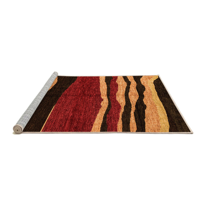 Sideview of Machine Washable Abstract Orange Modern Area Rugs, wshabs4221org