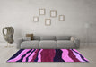 Machine Washable Abstract Purple Modern Area Rugs in a Living Room, wshabs4221pur