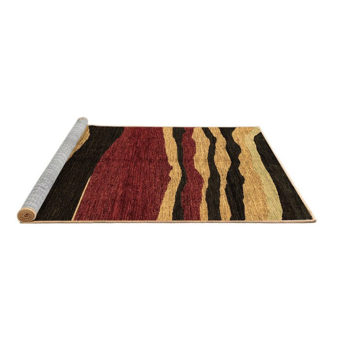 Sideview of Machine Washable Abstract Brown Modern Rug, wshabs4221brn