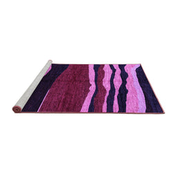 Sideview of Machine Washable Abstract Purple Modern Area Rugs, wshabs4221pur