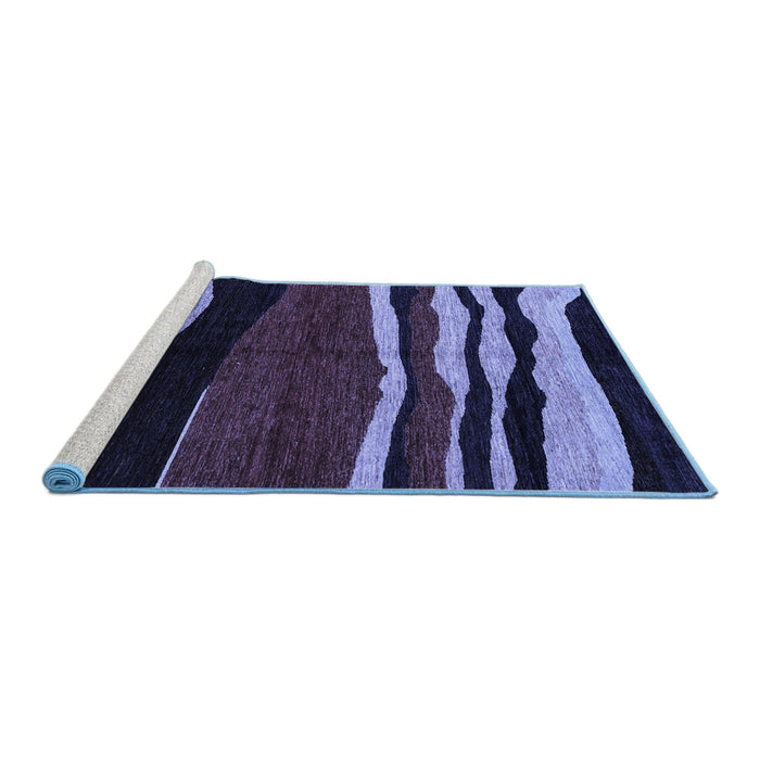 Sideview of Machine Washable Abstract Blue Modern Rug, wshabs4221blu