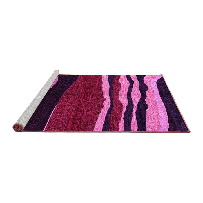 Sideview of Machine Washable Abstract Pink Modern Rug, wshabs4221pnk