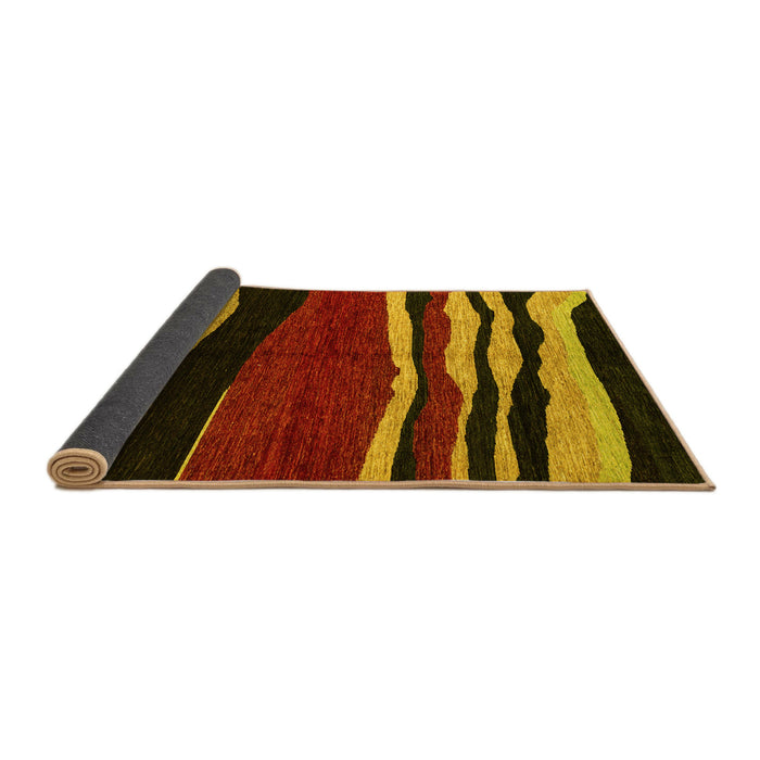 Sideview of Abstract Yellow Modern Rug, abs4221yw