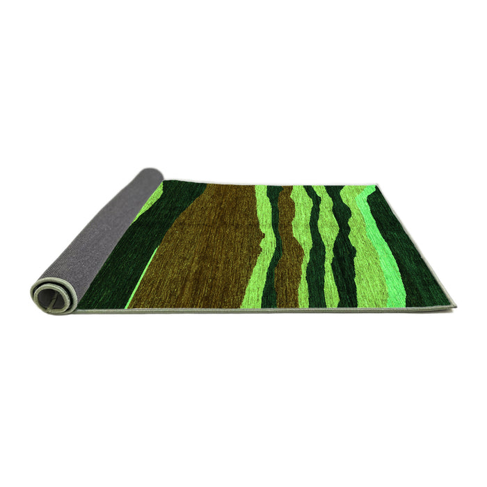 Sideview of Abstract Green Modern Rug, abs4221grn