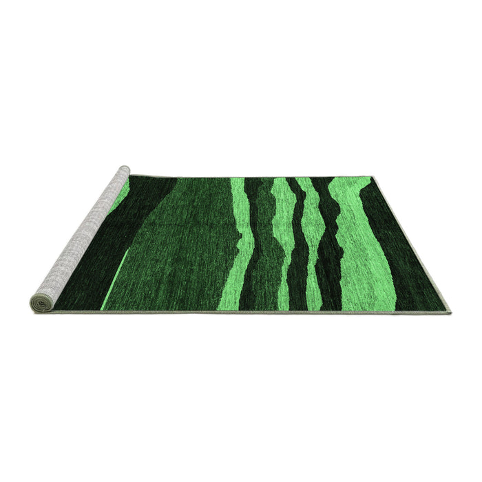 Sideview of Machine Washable Abstract Emerald Green Modern Area Rugs, wshabs4221emgrn