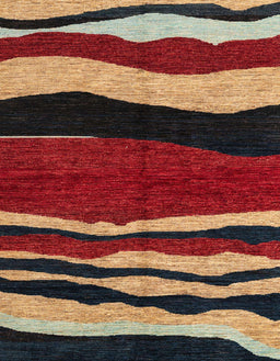 Abstract Orange Brown Modern Rug, abs4221