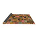 Sideview of Abstract Dark Sienna Brown Modern Rug, abs4222