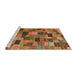 Sideview of Machine Washable Abstract Dark Sienna Brown Rug, wshabs4222