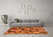 Machine Washable Abstract Orange Modern Area Rugs in a Living Room, wshabs4222org