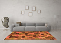 Machine Washable Abstract Orange Modern Rug, wshabs4222org