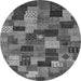 Round Abstract Gray Modern Rug, abs4222gry