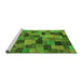 Sideview of Machine Washable Abstract Green Modern Area Rugs, wshabs4222grn