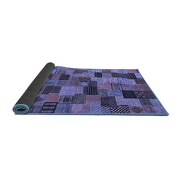 Sideview of Abstract Blue Modern Rug, abs4222blu