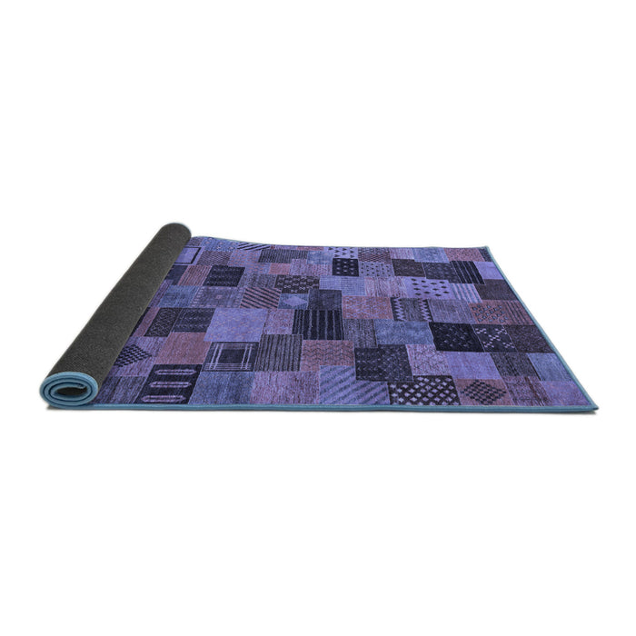 Sideview of Abstract Blue Modern Rug, abs4222blu