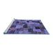 Sideview of Machine Washable Abstract Blue Modern Rug, wshabs4222blu