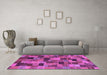 Machine Washable Abstract Purple Modern Area Rugs in a Living Room, wshabs4222pur