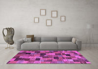 Machine Washable Abstract Purple Modern Rug, wshabs4222pur