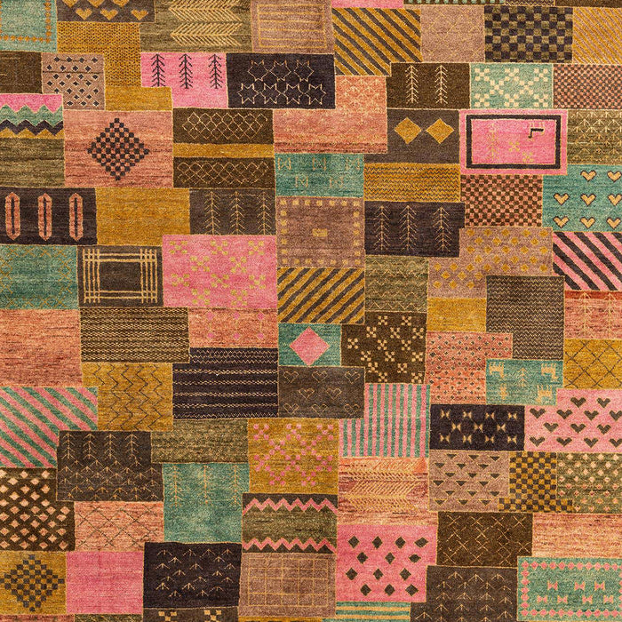 Machine Washable Abstract Dark Sienna Brown Rug, wshabs4222