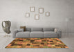 Machine Washable Abstract Brown Modern Rug in a Living Room,, wshabs4222brn