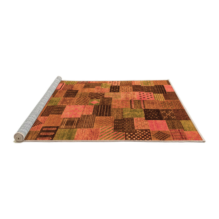 Sideview of Machine Washable Abstract Orange Modern Area Rugs, wshabs4222org