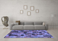 Machine Washable Abstract Blue Modern Rug, wshabs4222blu