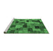 Sideview of Machine Washable Abstract Emerald Green Modern Area Rugs, wshabs4222emgrn