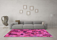 Machine Washable Abstract Pink Modern Rug, wshabs4222pnk